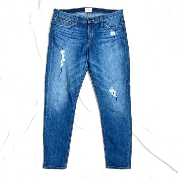 Hudson Krista Cropped Super Skinny Distressed Skinny Mid Rise Jeans Size 29 - Picture 10 of 16